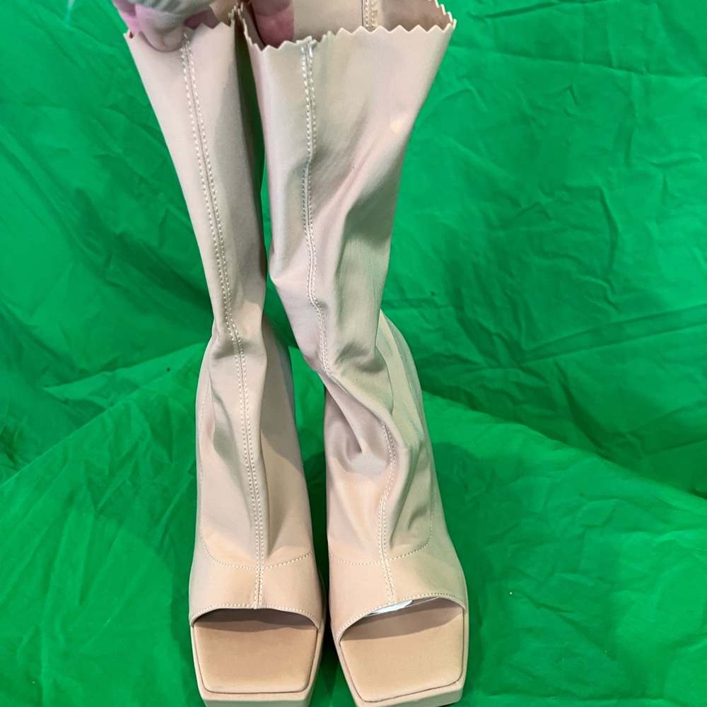 EGO Cream Heeled Boots